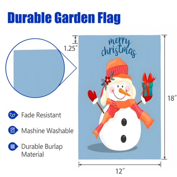 Linen Garden Flag Banner – Christmas
Winter  – Blue Snowman 12″x18″   Garden Banner Flags Decorative Yard 3