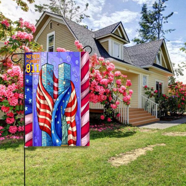 Linen Garden Flag Banner – 911
– Never Forget 12″x18″ Garden Banner Flags Decorative Yard 5