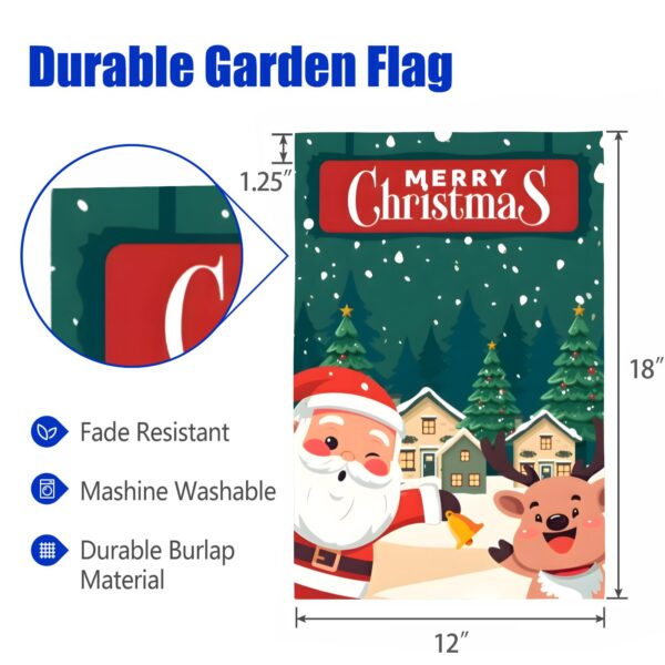 Linen Garden Flag Banner – Christmas
Winter  – Santa Deer 12″x18″   Garden Banner Flags Decorative Yard 3