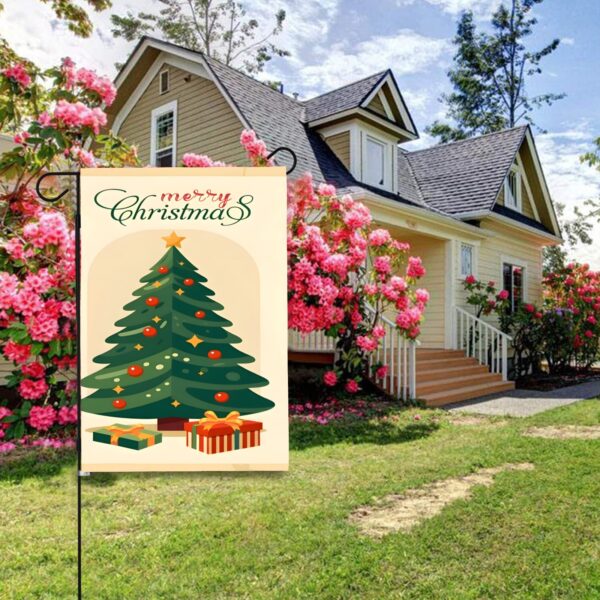 Linen Garden Flag Banner – Christmas
– Merry Christmas Tree 12″x18″   Garden Banner Flags Decorative Yard 5