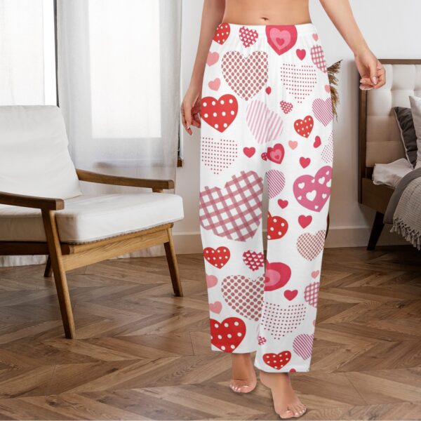 Ladies Sleeping Pajama Pants – Heart Stencil – Women's Pajamas Clothing Cozy Lounge Trousers 6