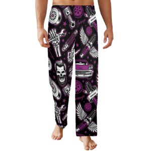 Men’s Sleeping Pajama Pants – Purple-HotRod – Men’s Pajamas Clothing Cozy Lounge Trousers