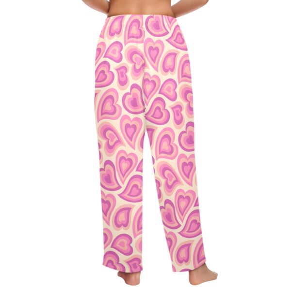 Ladies Sleeping Pajama Pants – Hippie Hearts – Women's Pajamas Clothing Cozy Lounge Trousers 3