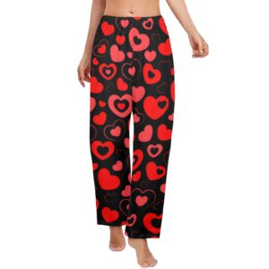 Ladies Sleeping Pajama Pants – Heart Bubbles – Women's Pajamas Clothing Cozy Lounge Trousers