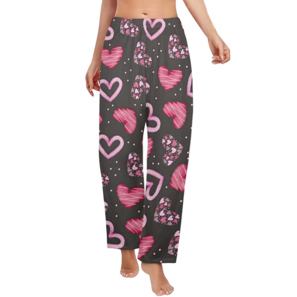Ladies Sleeping Pajama Pants – Licorice Hearts – Women's Pajamas Clothing Cozy Lounge Trousers