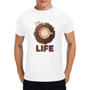 Unisex T-Shirt – Heavy Cotton Shirt – Latte Life – White Clothing Custom shirts