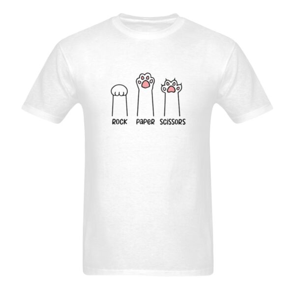Unisex T-Shirt – Heavy Cotton Shirt – Rock Paper Scissors – White Clothing Custom shirts 3