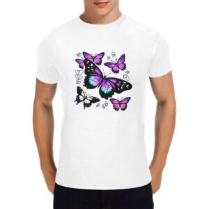 Unisex T-Shirt – Heavy Cotton Shirt – Flutterby – White Clothing Custom shirts