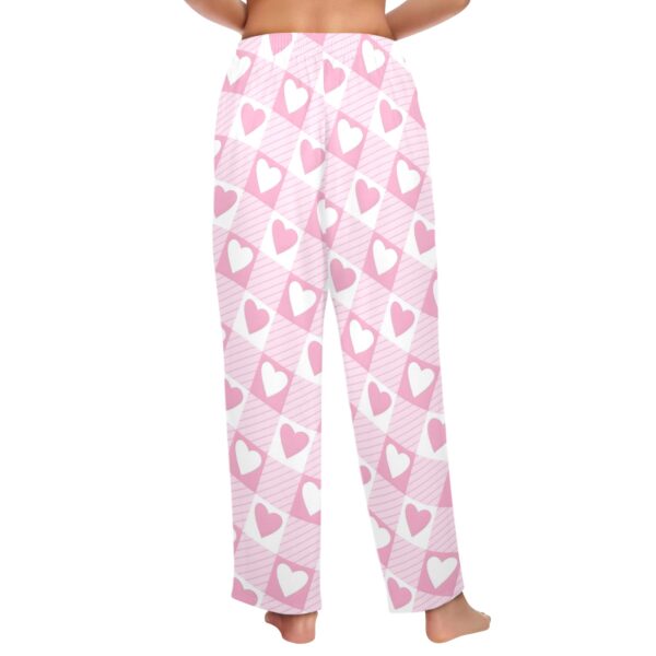 Ladies Sleeping Pajama Pants – Pink Plaid Love – Women's Pajamas Clothing Cozy Lounge Trousers 3
