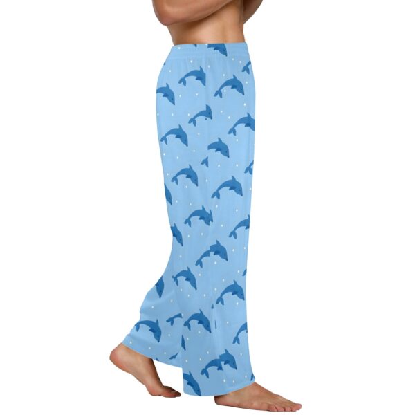 Men’s Sleeping Pajama Pants – Blue-Dolphins – Men’s Pajamas Clothing Cozy Lounge Trousers 2