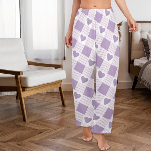 Ladies Sleeping Pajama Pants – Purple Plaid Love – Women's Pajamas Clothing Cozy Lounge Trousers 6