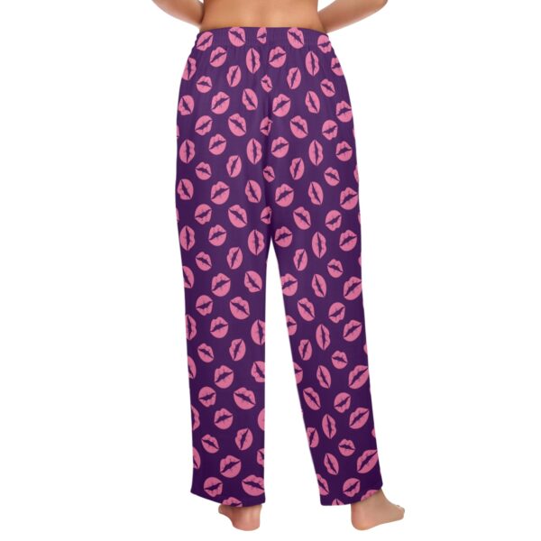 Ladies Sleeping Pajama Pants – Pink Lips – Women's Pajamas Clothing Cozy Lounge Trousers 3