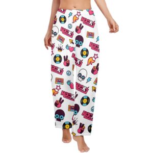 Ladies Sleeping Pajama Pants – 80s Rock – Women's Pajamas Clothing Cozy Lounge Trousers
