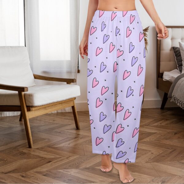 Ladies Sleeping Pajama Pants – Purple Hearts – Women's Pajamas Clothing Cozy Lounge Trousers 6