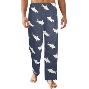 Men’s Sleeping Pajama Pants – Denim-Sharks – Men’s Pajamas Clothing Cozy Lounge Trousers