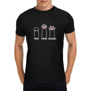 Unisex T-Shirt – Heavy Cotton Shirt – Rock Paper Scissors – Black Clothing Custom shirts
