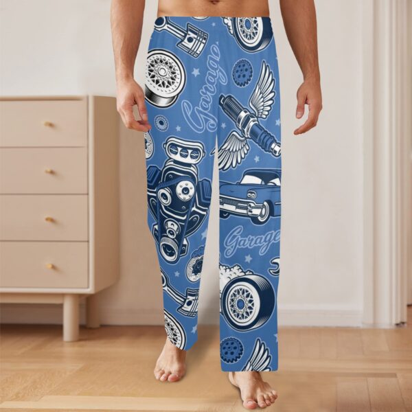 Men’s Sleeping Pajama Pants – Blue-HotRod – Men’s Pajamas Clothing Cozy Lounge Trousers 4