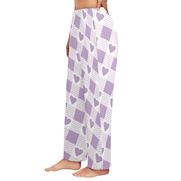 Ladies Sleeping Pajama Pants – Purple Plaid Love – Women's Pajamas Clothing Cozy Lounge Trousers 2