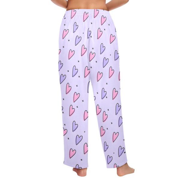 Ladies Sleeping Pajama Pants – Purple Hearts – Women's Pajamas Clothing Cozy Lounge Trousers 3