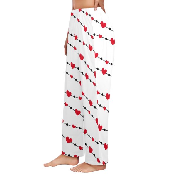 Ladies Sleeping Pajama Pants – Heart Lines – Women's Pajamas Clothing Cozy Lounge Trousers 2