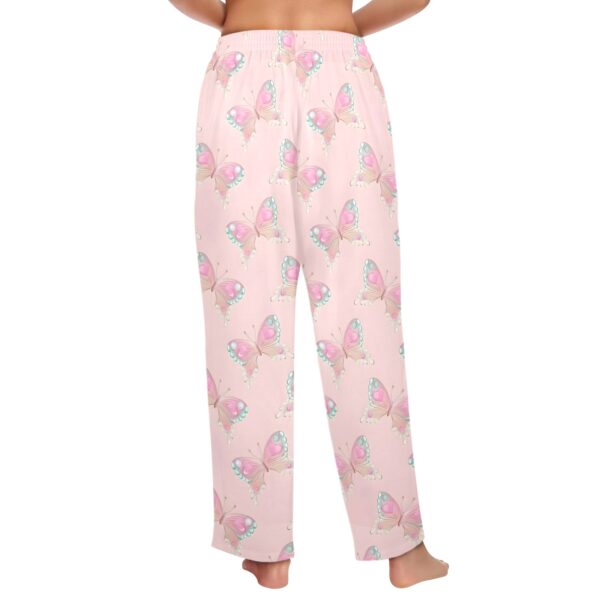 Ladies Sleeping Pajama Pants – Pink Flutter – Women's Pajamas Clothing Cozy Lounge Trousers 3