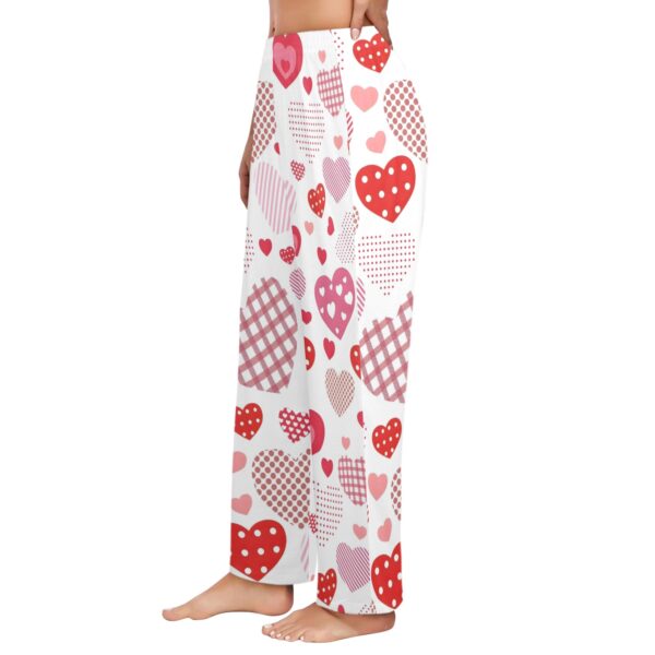 Ladies Sleeping Pajama Pants – Heart Stencil – Women's Pajamas Clothing Cozy Lounge Trousers 2