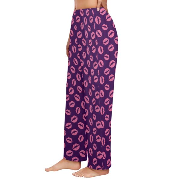 Ladies Sleeping Pajama Pants – Pink Lips – Women's Pajamas Clothing Cozy Lounge Trousers 2