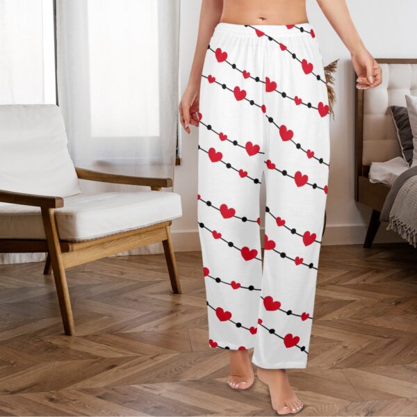 Ladies Sleeping Pajama Pants – Heart Lines – Women's Pajamas Clothing Cozy Lounge Trousers 6