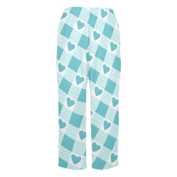 Ladies Sleeping Pajama Pants – Teal Plaid Love – Women's Pajamas Clothing Cozy Lounge Trousers 5