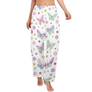 Ladies Sleeping Pajama Pants – Butterfly – Women's Pajamas Clothing Cozy Lounge Trousers