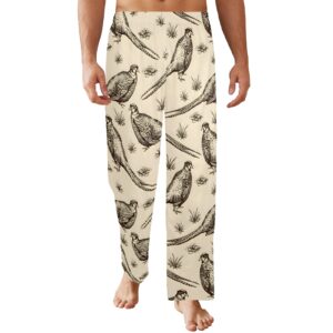 Men’s Sleeping Pajama Pants – Pheasants – Men’s Pajamas Clothing Cozy Lounge Trousers