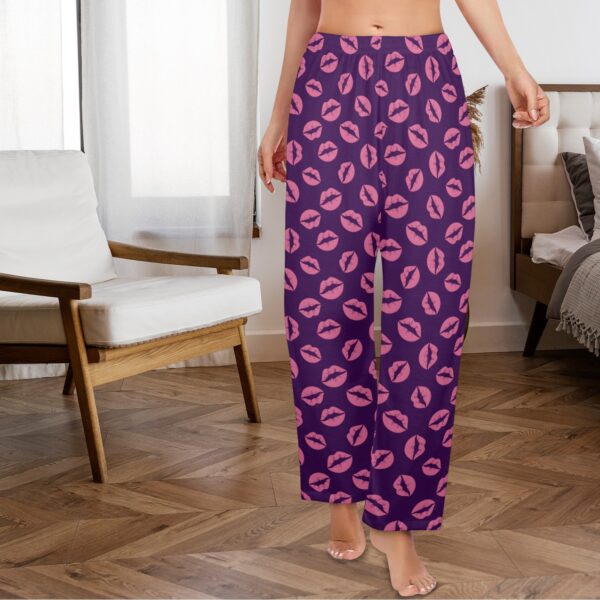 Ladies Sleeping Pajama Pants – Pink Lips – Women's Pajamas Clothing Cozy Lounge Trousers 6