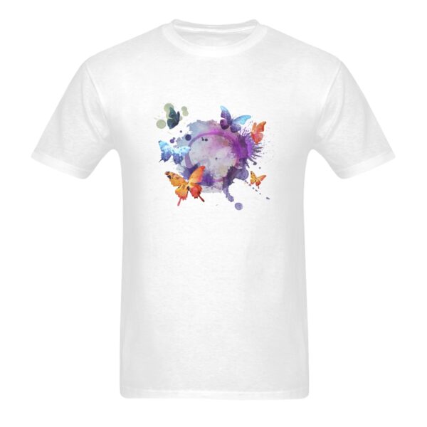 Unisex T-Shirt – Heavy Cotton Shirt – Butterfly Splash – White Clothing Custom shirts 3
