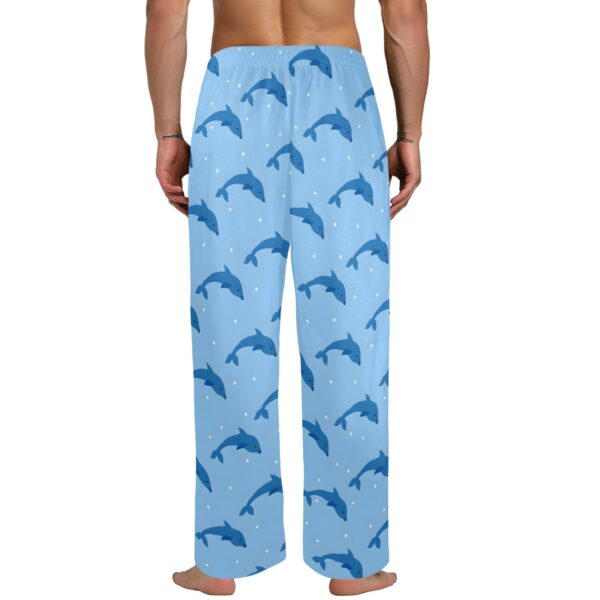 Men’s Sleeping Pajama Pants – Blue-Dolphins – Men’s Pajamas Clothing Cozy Lounge Trousers 3
