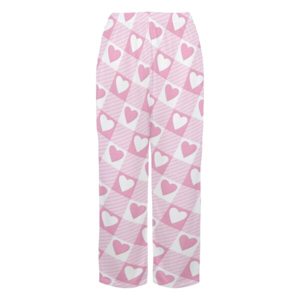 Ladies Sleeping Pajama Pants – Pink Plaid Love – Women's Pajamas Clothing Cozy Lounge Trousers 4