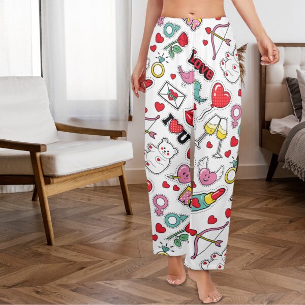 Ladies Sleeping Pajama Pants – Valentine Graffiti – Women's Pajamas Clothing Cozy Lounge Trousers 6