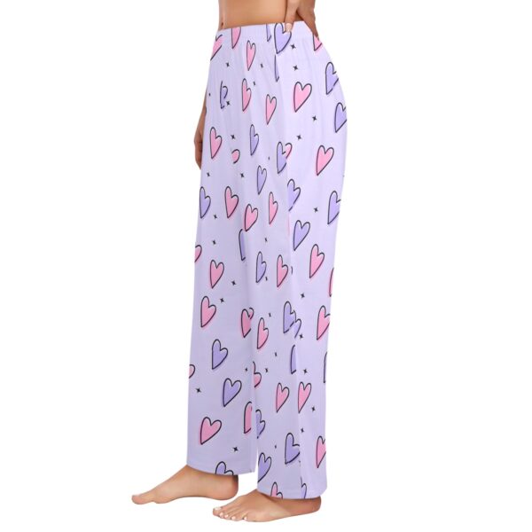 Ladies Sleeping Pajama Pants – Purple Hearts – Women's Pajamas Clothing Cozy Lounge Trousers 2