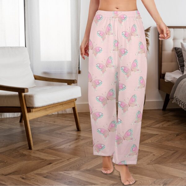 Ladies Sleeping Pajama Pants – Pink Flutter – Women's Pajamas Clothing Cozy Lounge Trousers 6