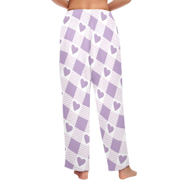 Ladies Sleeping Pajama Pants – Purple Plaid Love – Women's Pajamas Clothing Cozy Lounge Trousers 3