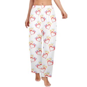Ladies Sleeping Pajama Pants – Hollow Hearts –  Women's Pajamas Clothing Cozy Lounge Trousers