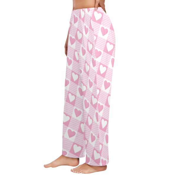 Ladies Sleeping Pajama Pants – Pink Plaid Love – Women's Pajamas Clothing Cozy Lounge Trousers 2