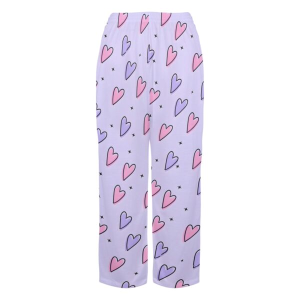 Ladies Sleeping Pajama Pants – Purple Hearts – Women's Pajamas Clothing Cozy Lounge Trousers 4