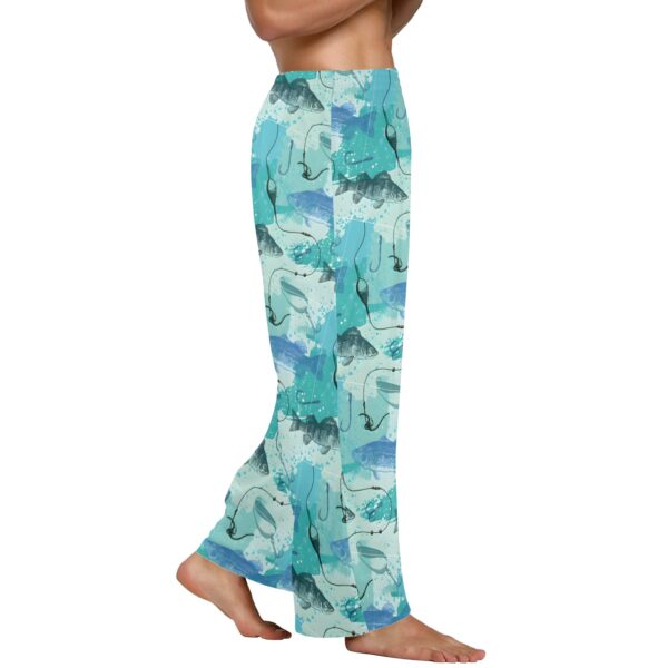 Men’s Sleeping Pajama Pants – Teal-Lures – Men’s Pajamas Clothing Cozy Lounge Trousers 2