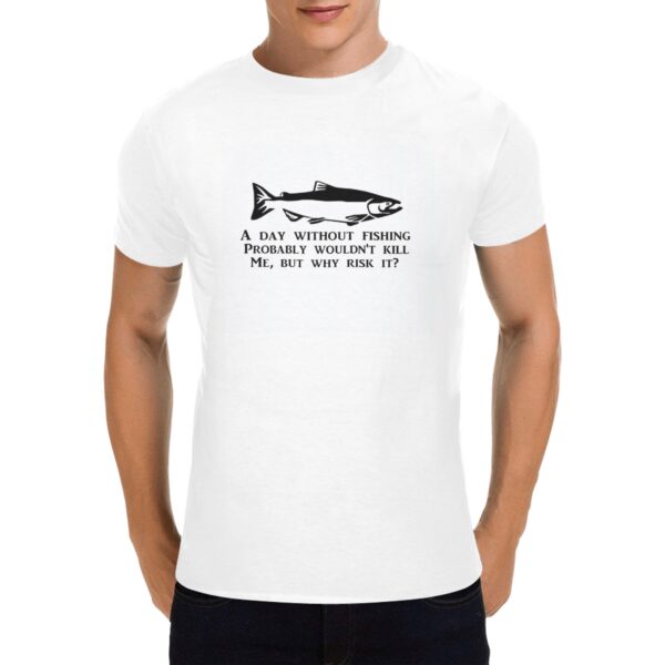 Unisex T-Shirt – Heavy Cotton Shirt – Day Without Fishing – White Clothing Custom shirts