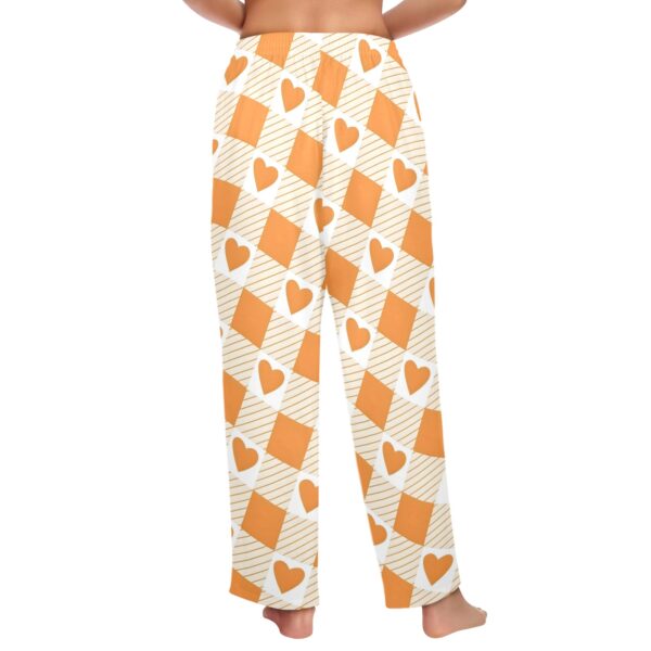 Ladies Sleeping Pajama Pants – Orange Plaid Love – Women's Pajamas Clothing Cozy Lounge Trousers 3