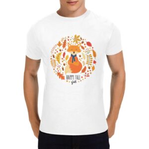 Unisex T-Shirt – Heavy Cotton Shirt – Fall Fox – White Clothing Custom shirts
