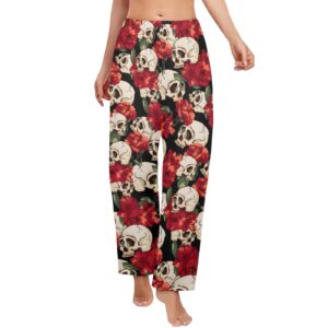 Ladies Sleeping Pajama Pants – Skully – Women's Pajamas Clothing Cozy Lounge Trousers