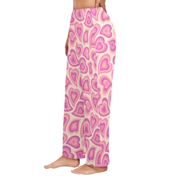 Ladies Sleeping Pajama Pants – Hippie Hearts – Women's Pajamas Clothing Cozy Lounge Trousers 2