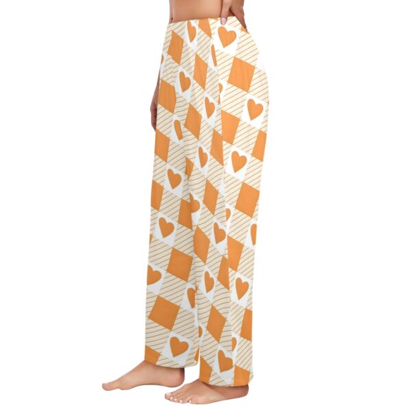 Ladies Sleeping Pajama Pants – Orange Plaid Love – Women's Pajamas Clothing Cozy Lounge Trousers 2
