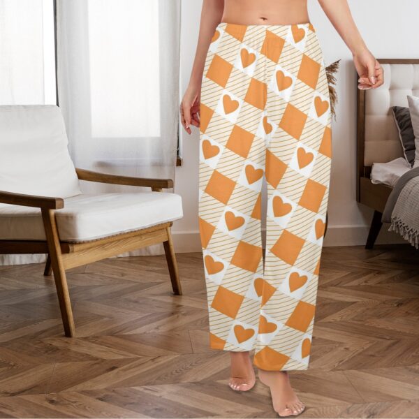 Ladies Sleeping Pajama Pants – Orange Plaid Love – Women's Pajamas Clothing Cozy Lounge Trousers 6
